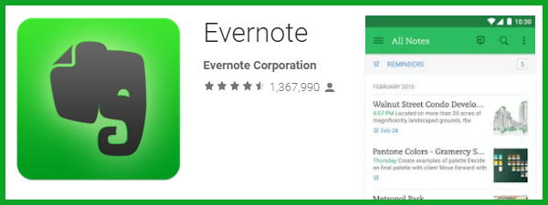 Evernote pentru Samsung S6 și S6 Edge