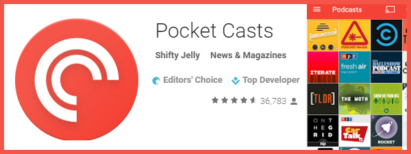 Pocket Casts pentru Samsung S6 Edge